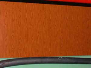 Brown "Wood grain" printed onto light brown "Prime coat".